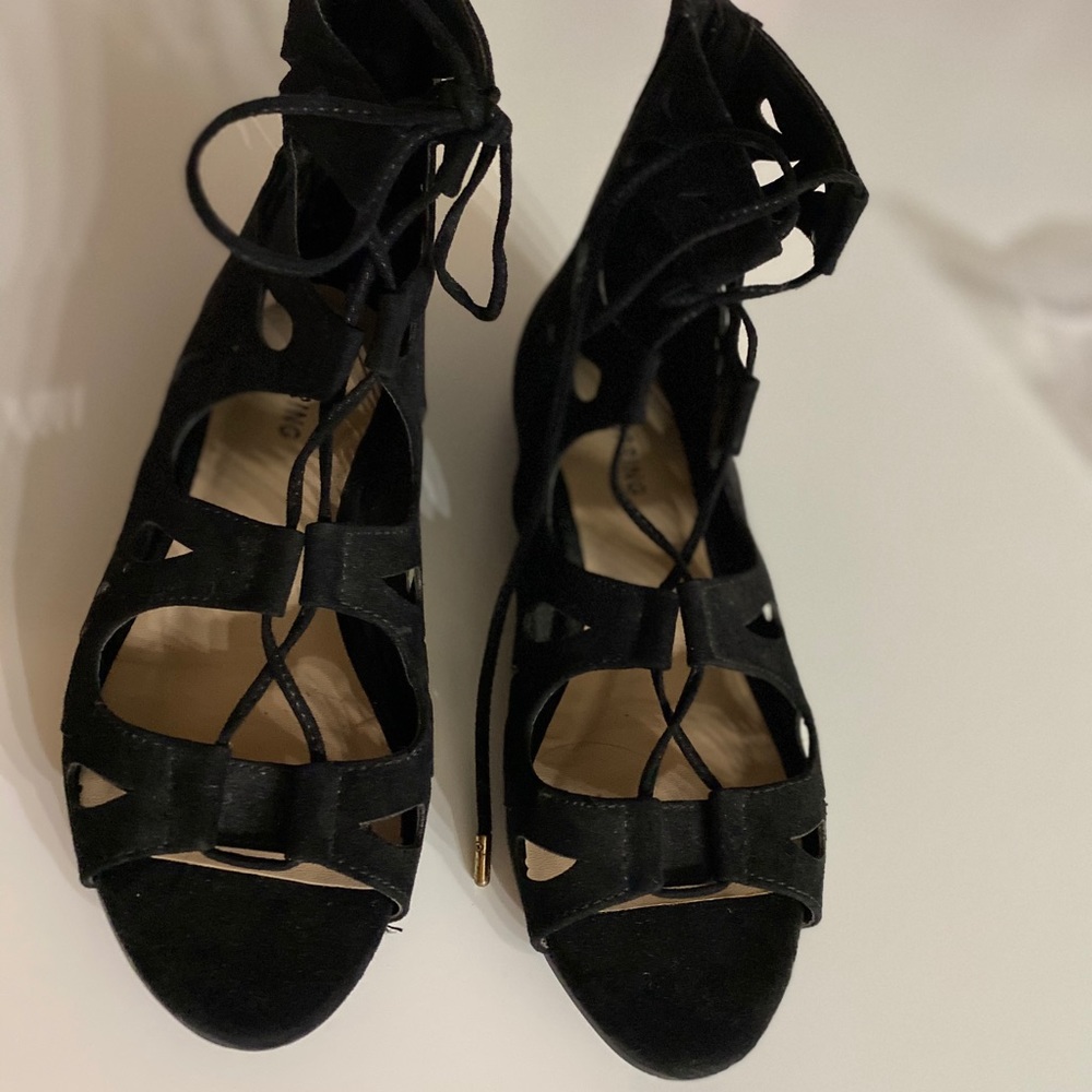 3/$26 Call it Spring Black Peep Toe Sandal - Picture 2 of 8